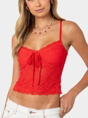 ✿ EDIKTED CAMI SHEER LACE TANK TOP ✿